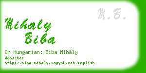 mihaly biba business card